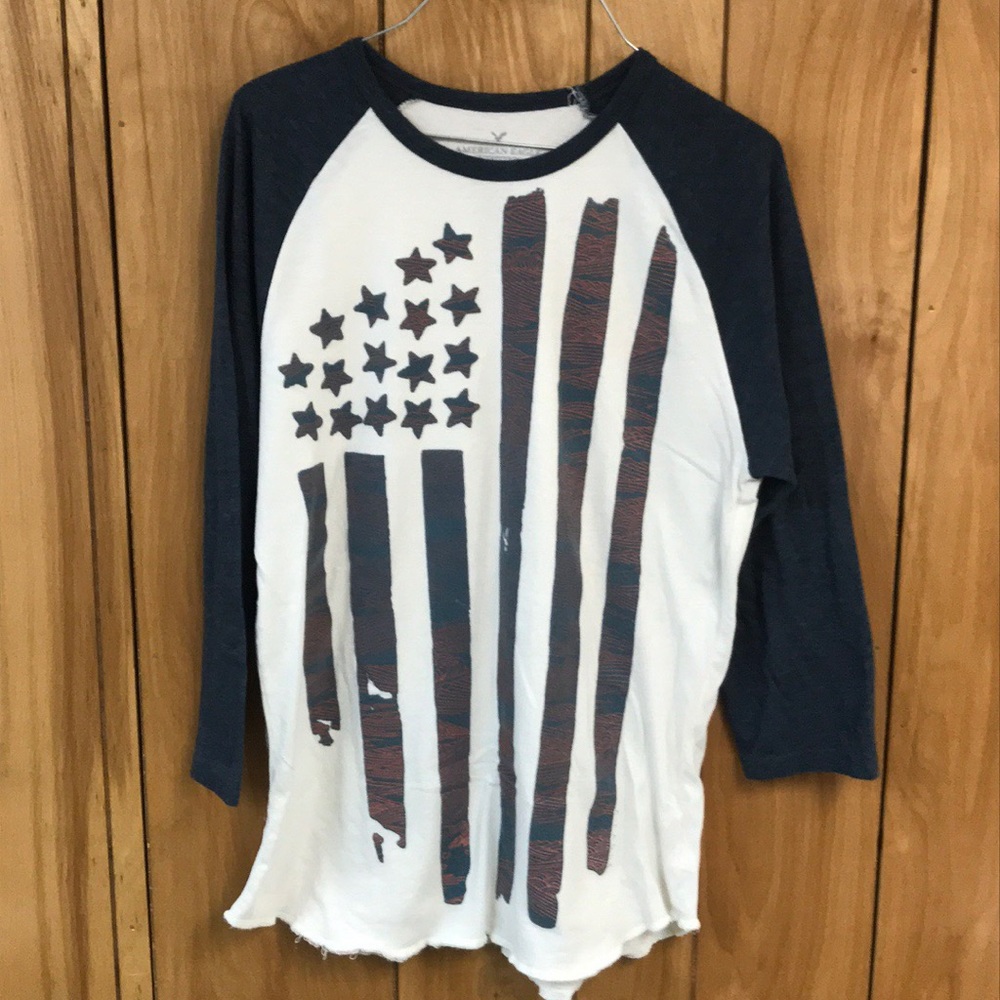 American Eagle Outfitters Flag Baseball Tee